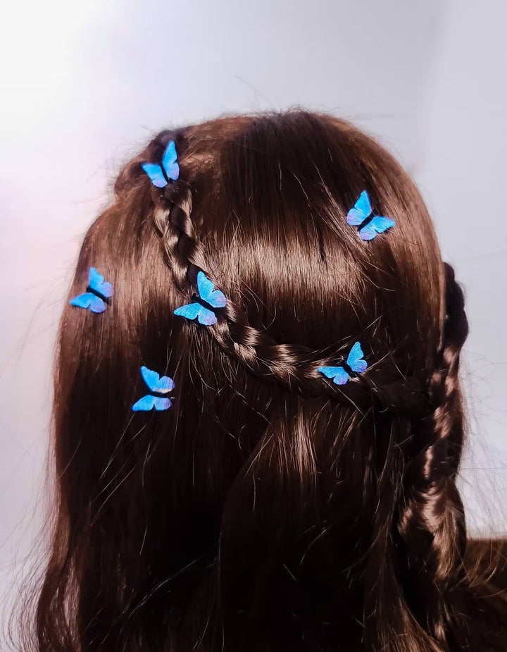 Blue and Purple Butterfly Hair Clips