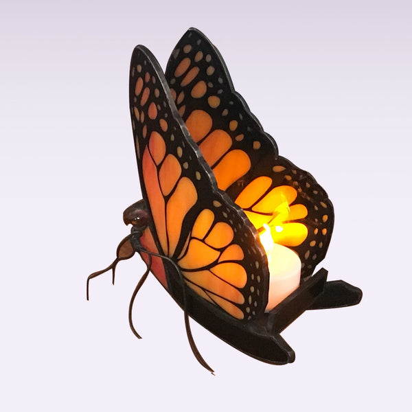 Handmade Monarch Butterfly Tea Light Holder