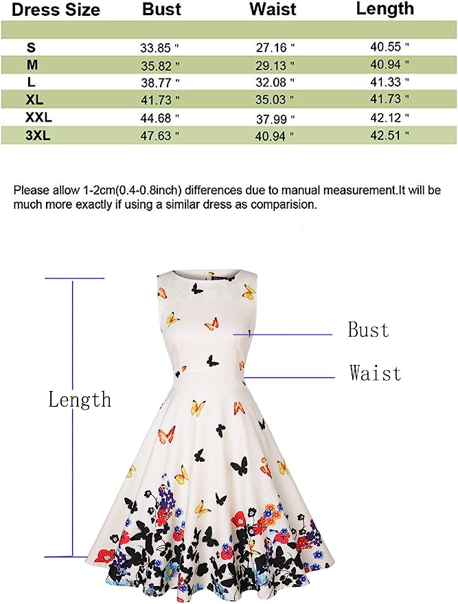 Women's Vintage 1950's  Butterfly Dress