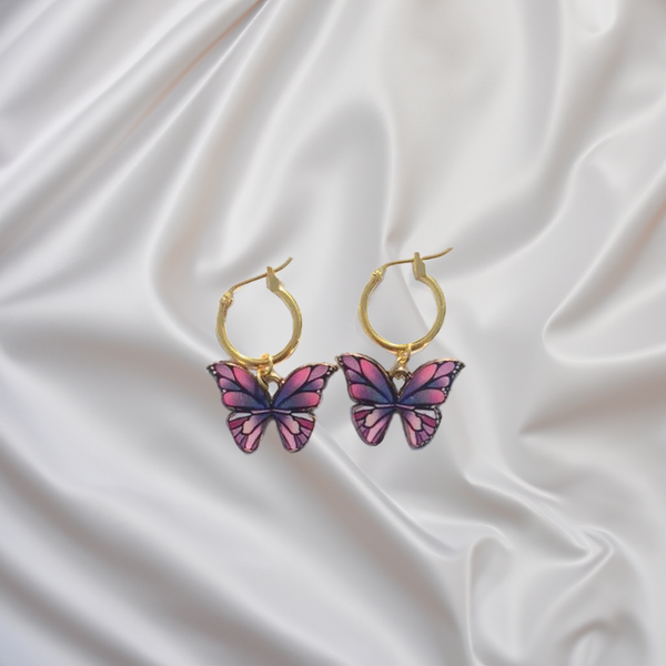 The Purple Emperor Butterfly Earrings 