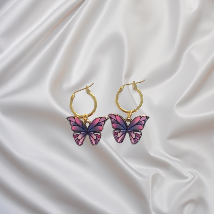 The Purple Emperor Butterfly Earrings 