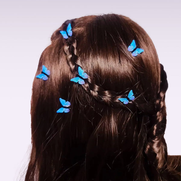 Blue and Purple Butterfly Hair Clips