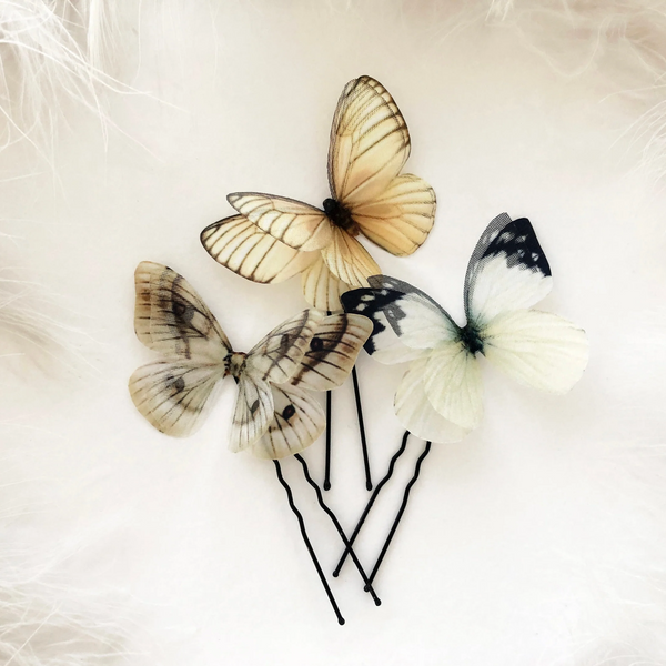 Silk Butterfly Hairpins