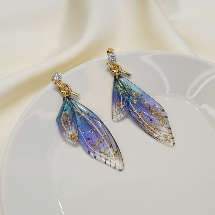 Elegant Crystal Butterfly Wing Earrings