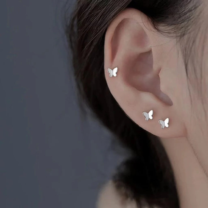 Sterling Silver Butterfly Stud Earring