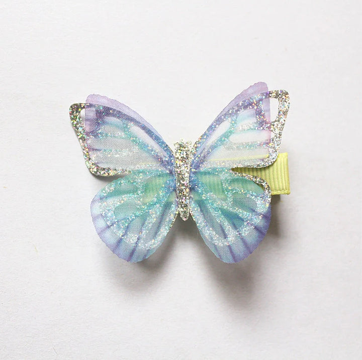 Glittery Butterfly Hair Clips