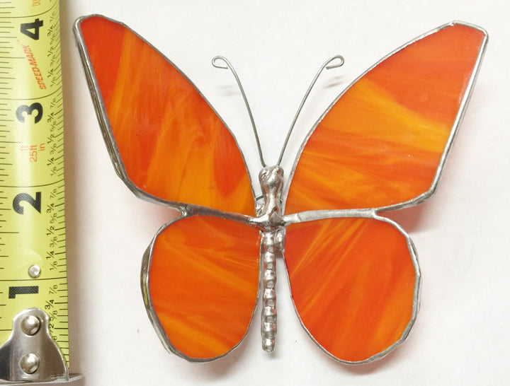 Exquisite 4-inch Stained Glass Butterfly Suncatcher