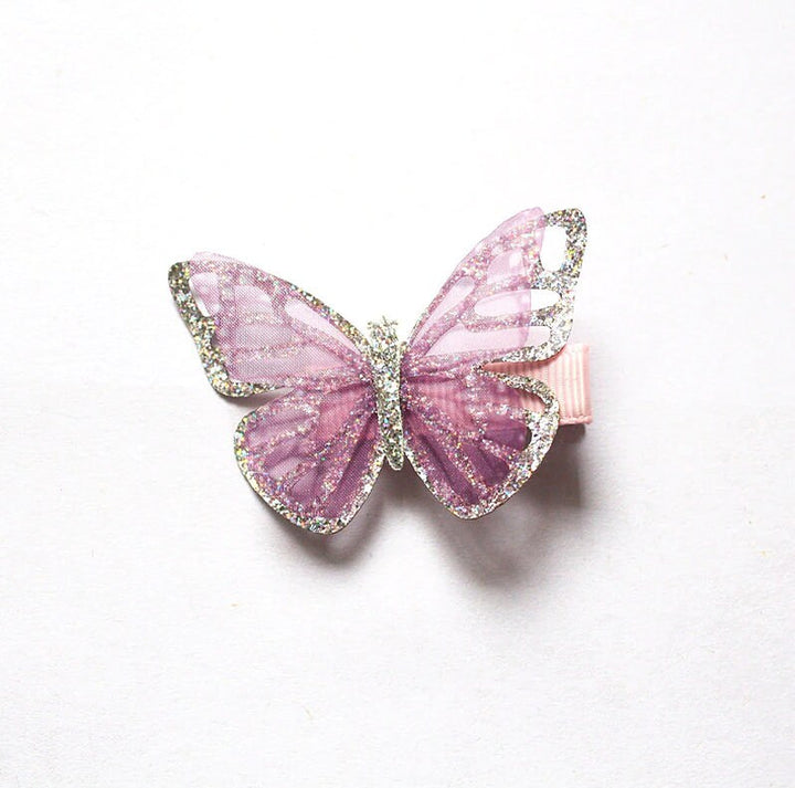 Glittery Butterfly Hair Clips