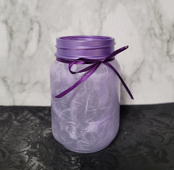 Purple Butterfly Mason Jar Vase Light