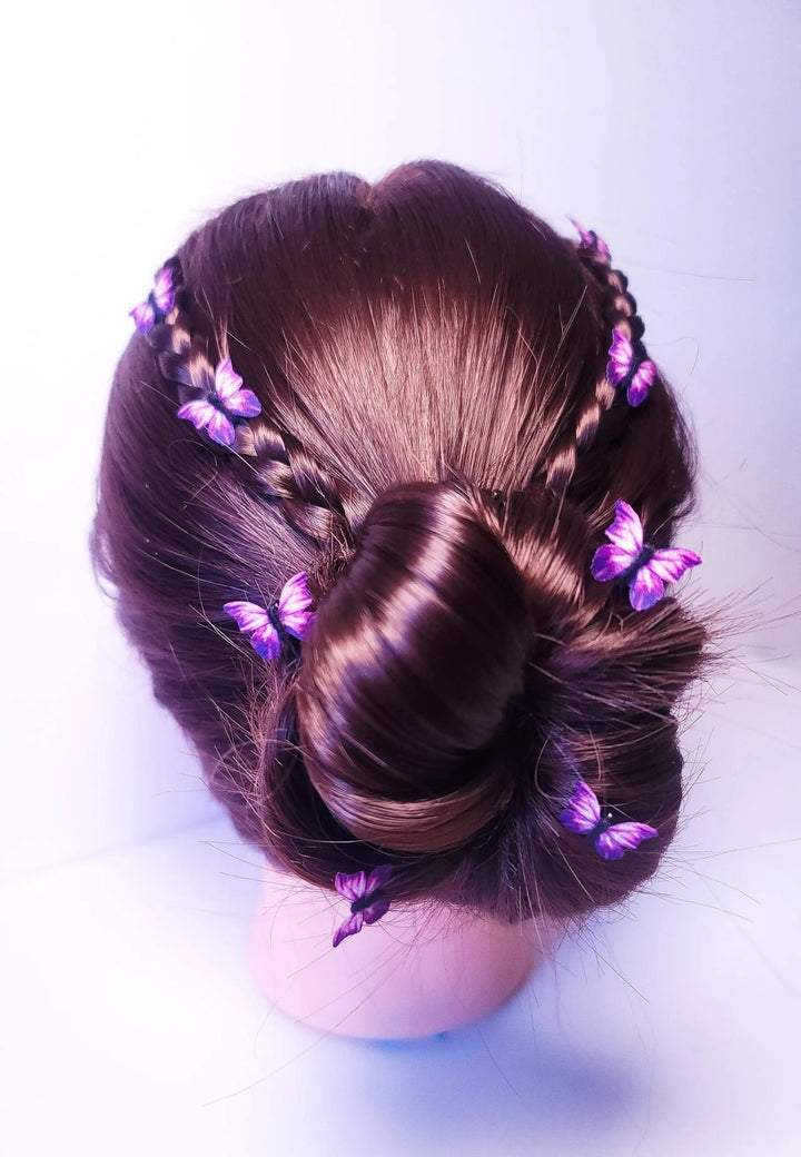Purple Butterfly Hair Clips