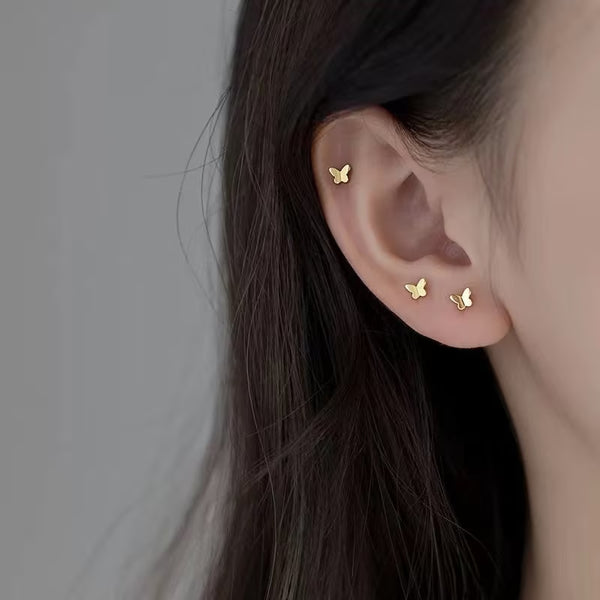 Sterling Silver Butterfly Stud Earring