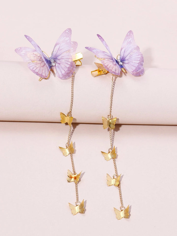 Dangle Butterfly Hair Clips