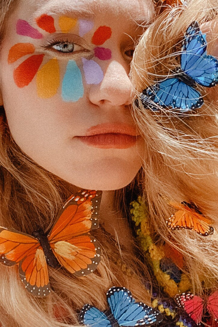 Rainbow Butterfly Hair Clips