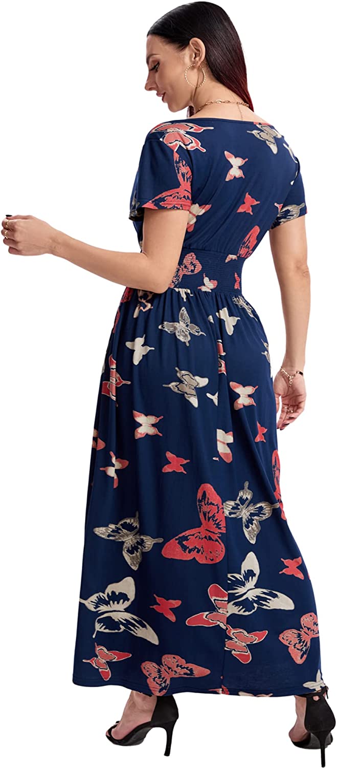 Blue Butterfly Maxi Dress