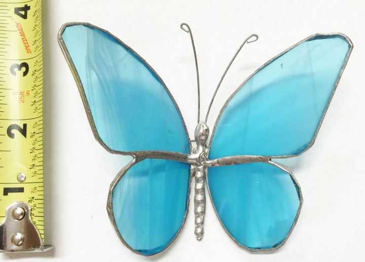 Exquisite 4-inch Stained Glass Butterfly Suncatcher