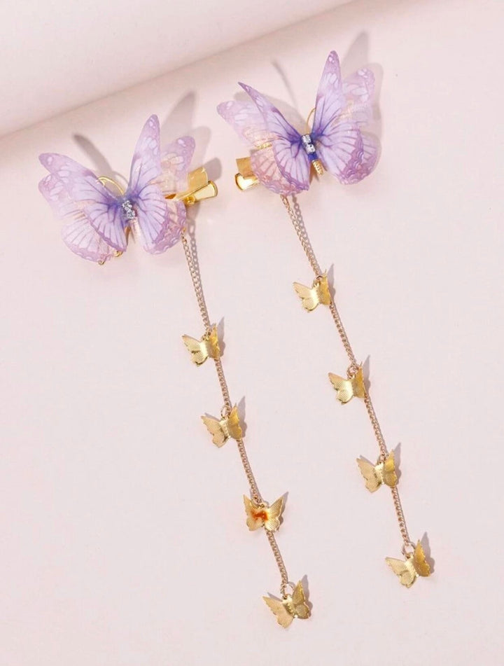Dangle Butterfly Hair Clips