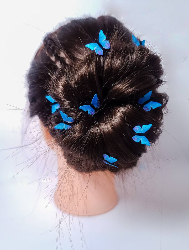 Blue and Purple Butterfly Hair Clips