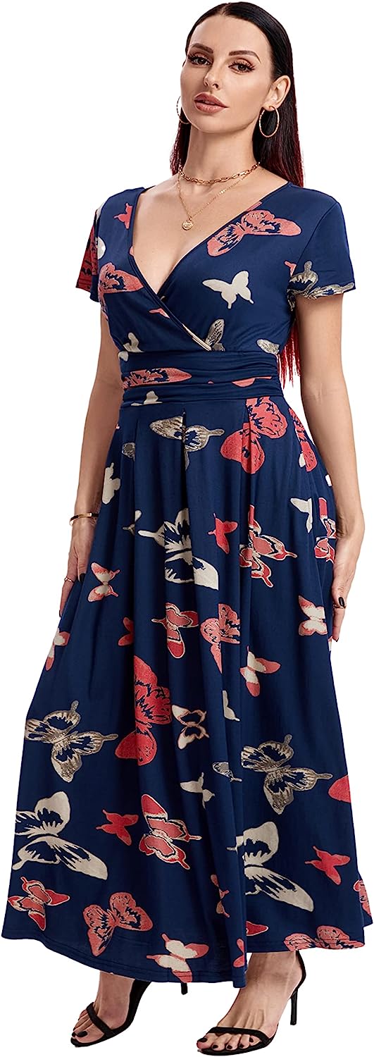 Blue Butterfly Maxi Dress