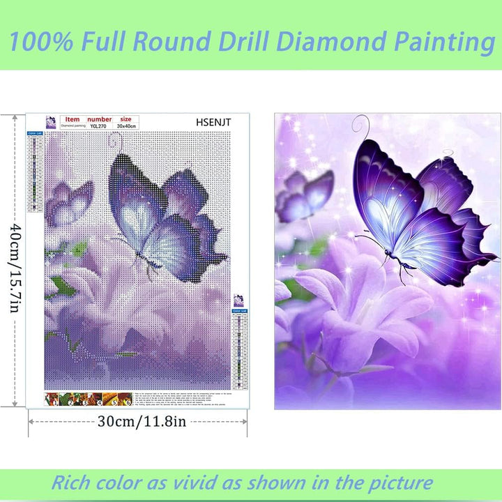 DIY Purple Butterfly Diamond Painting