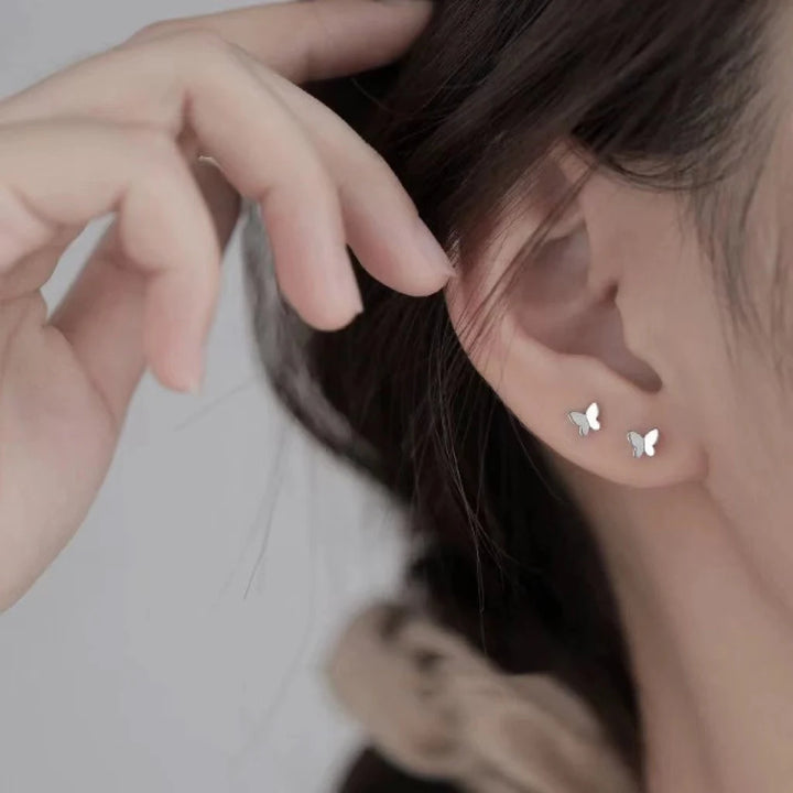 Sterling Silver Butterfly Stud Earring