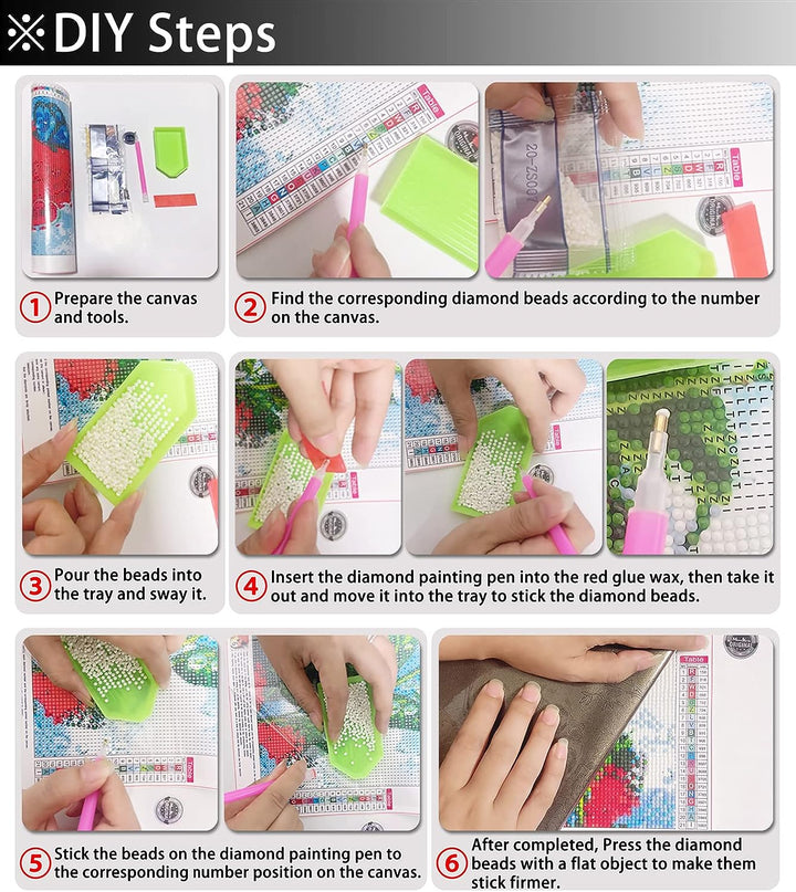 DIY Red Rose with Butterfly Diamond Painting