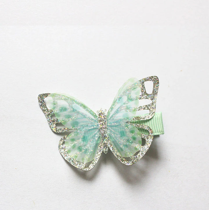 Glittery Butterfly Hair Clips