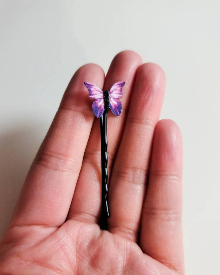 Purple Butterfly Hair Clips