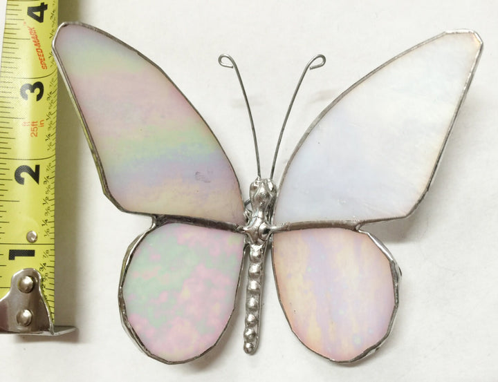 Exquisite 4-inch Stained Glass Butterfly Suncatcher