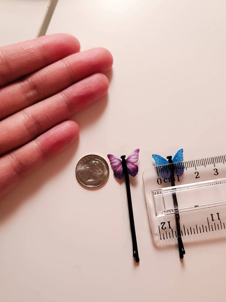 Purple Butterfly Hair Clips