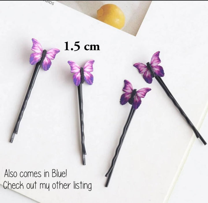 Purple Butterfly Hair Clips