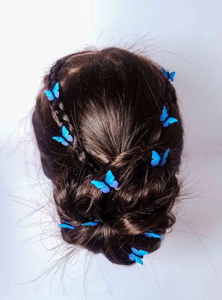Blue and Purple Butterfly Hair Clips