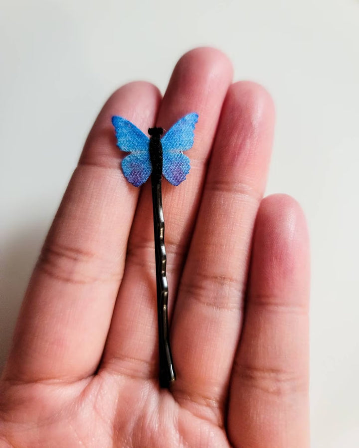 Blue and Purple Butterfly Hair Clips