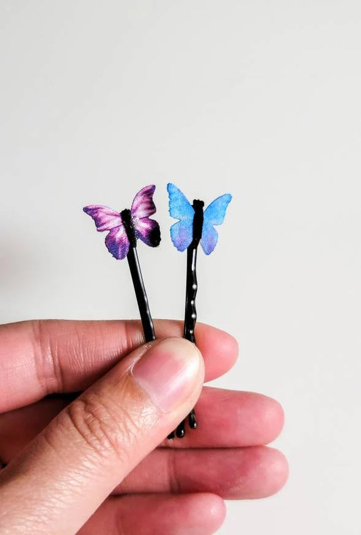 Purple Butterfly Hair Clips