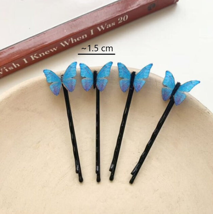 Blue and Purple Butterfly Hair Clips