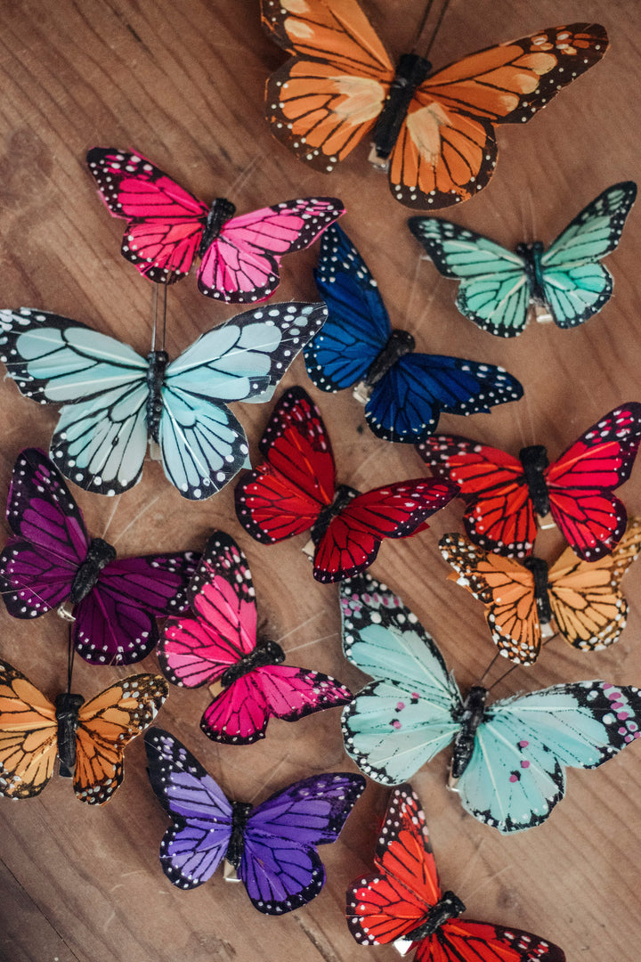Rainbow Butterfly Hair Clips