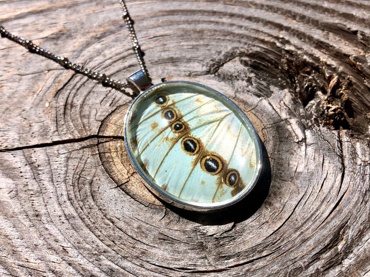 Real White Butterfly Wing Necklace