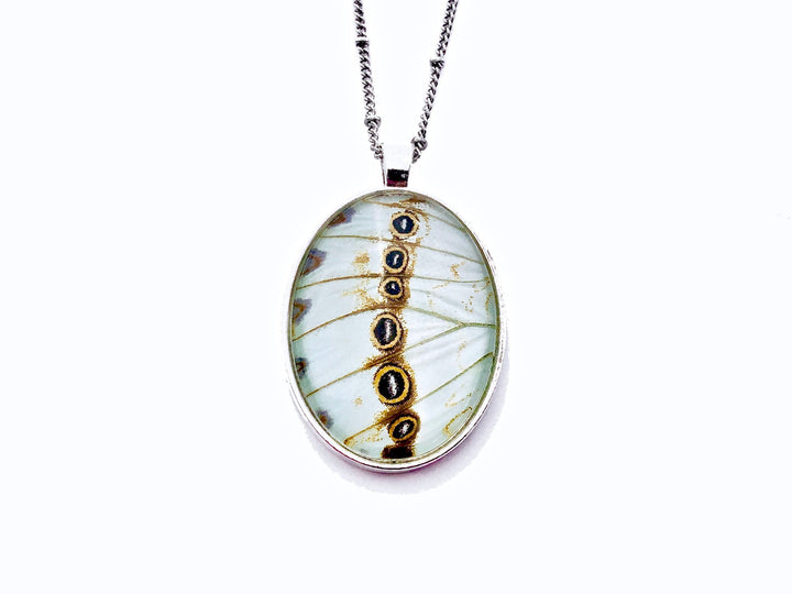 Real White Butterfly Wing Necklace