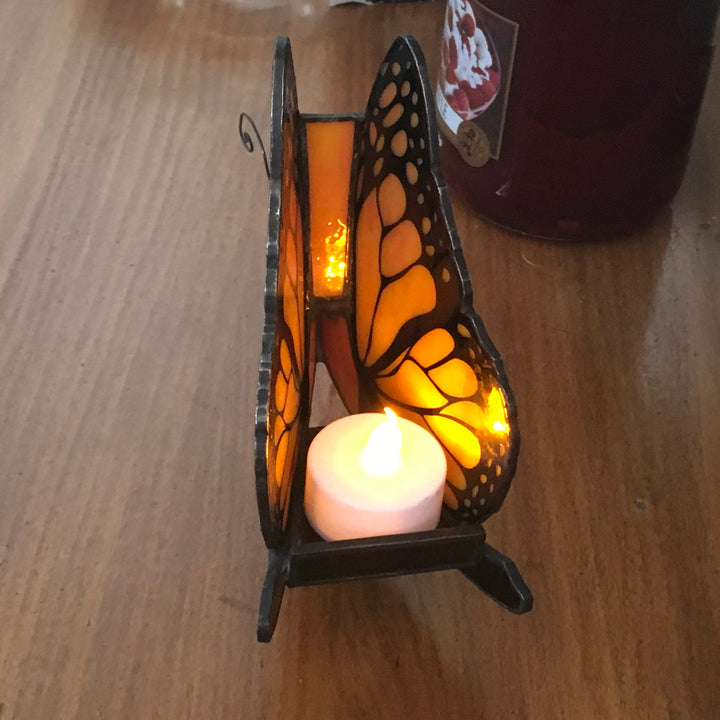 Handmade Monarch Butterfly Tea Light Holder