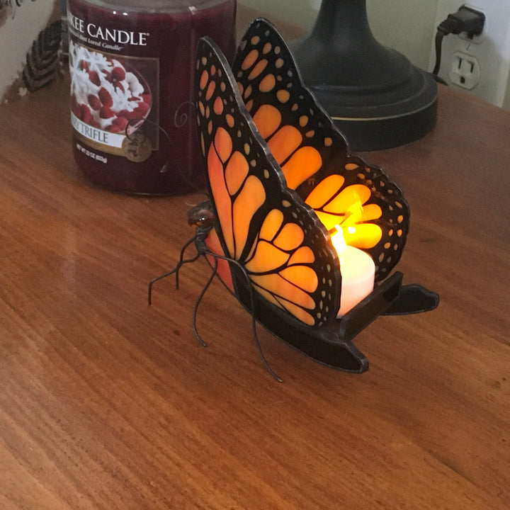 Handmade Monarch Butterfly Tea Light Holder