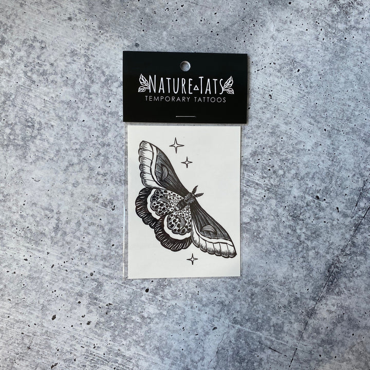 Night Moth Temporary Butterfly Tattoo