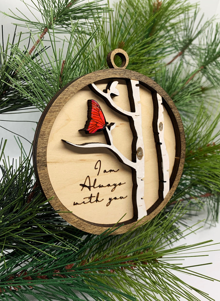Butterfly Memorial Ornament - "I Am Always with You"