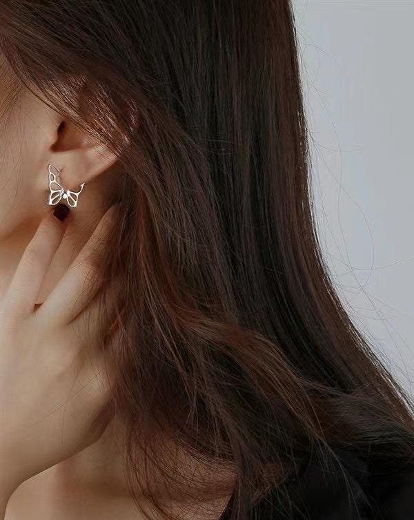 Sterling Silver Butterfly Earrings 