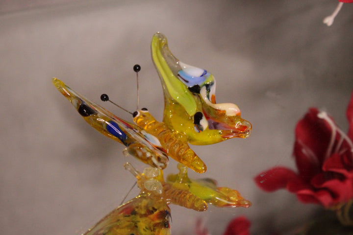 Yellow Butterfly Glass Figurine