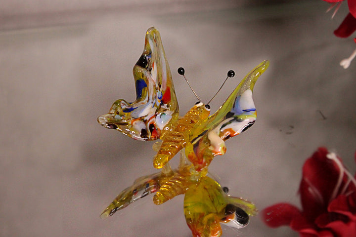 Yellow Butterfly Glass Figurine