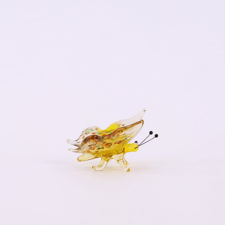 Yellow Butterfly Glass Figurine