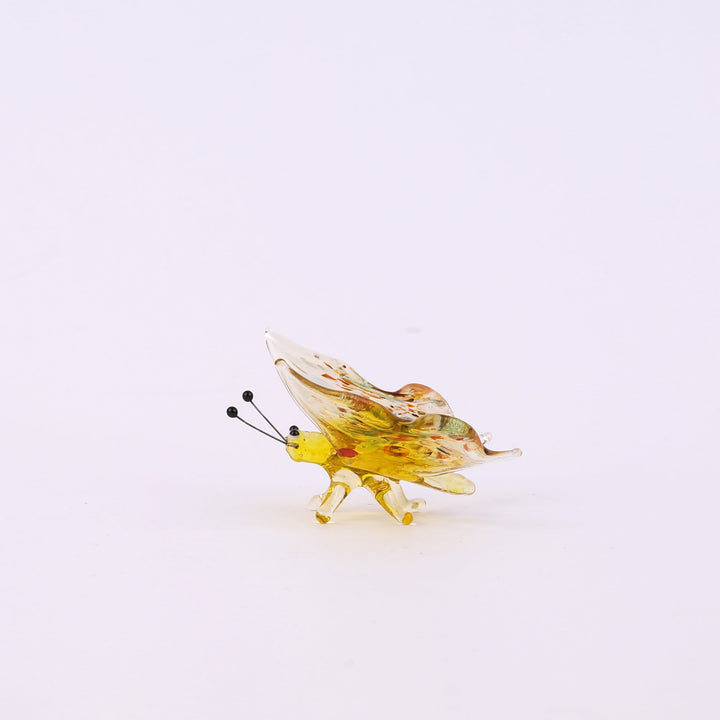 Yellow Butterfly Glass Figurine