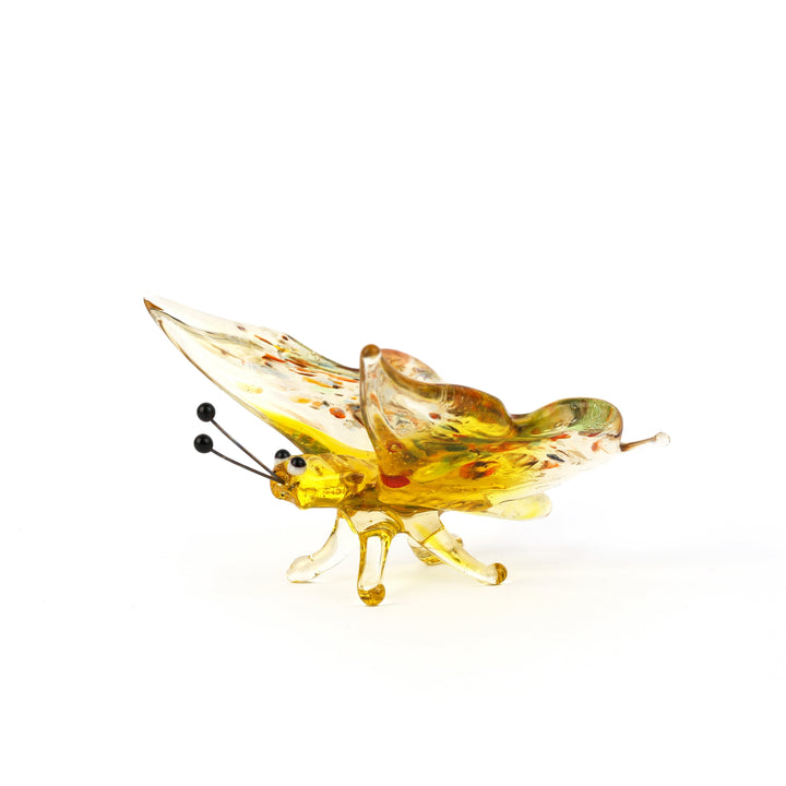 Yellow Butterfly Glass Figurine