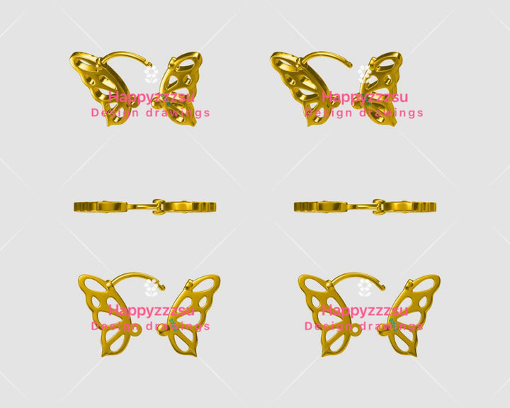 Sterling Silver Butterfly Earrings 